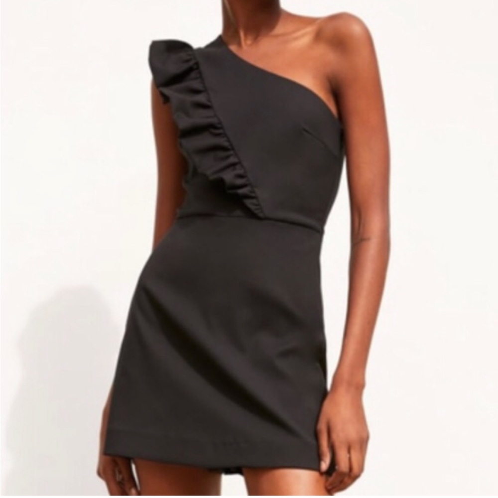 ZARA Asymmetric One Shoulder Jumpsuit Dress